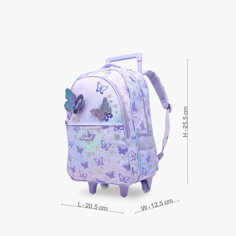 Skylar Trolley Bag-Butterfly-Color Changing Feture And Led Light Wheels-2 Cmprt- (Polyester) Light Purple \ 20.5X12.5X25.5 - Image 2